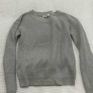 Silver shiny knit sweater top